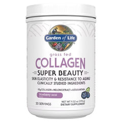 Grass Fed Collagen Super Beauty Blueberry Acai 9.52oz (270g) Powder