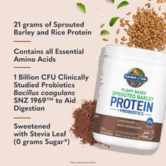Sprouted Barley Protein + Probiotics Powder - Chocolate