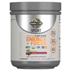 SPORT Organic Plant-Based Energy + Focus Sugar Free Blackberry Cherry 8.1oz (231g) Powder