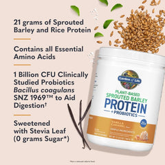 Sprouted Barley Protein + Probiotics Powder - Vanilla Caramel