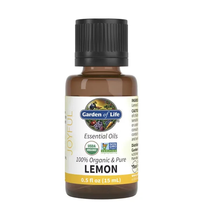 Essential Oils 100% Organic & Pure Lemon 0.5 fl oz (15 ml) Liquid