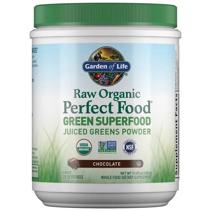 Raw Organic Perfect Food Green Superfood Chocolate 10.05oz (285g) Powder