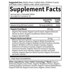 Organics Vegan D3 2,000 IU Raspberry Lemon 30 Chewables