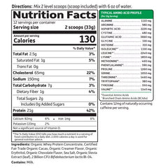 Organic Whey Protein Chocolate 13.96oz (396g) Powder