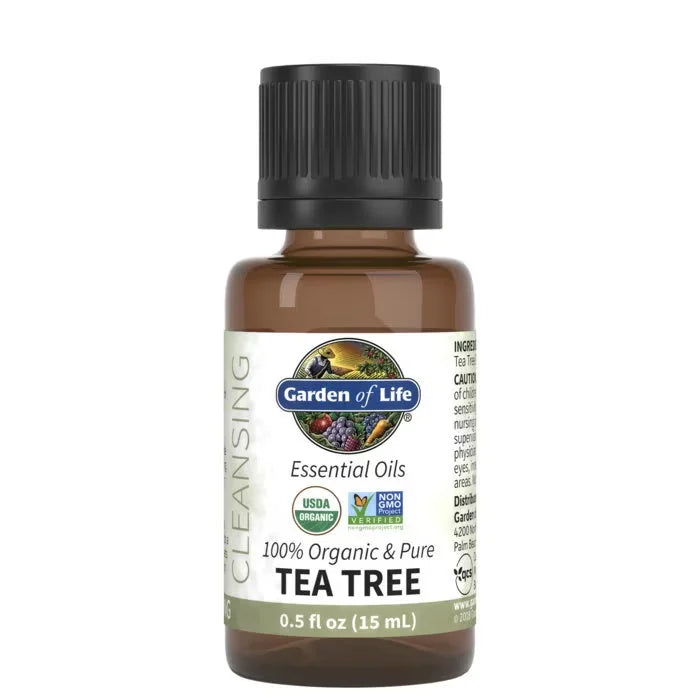 Essential Oils 100% Organic & Pure Tea Tree 0.5 fl oz (15 ml) Liquid
