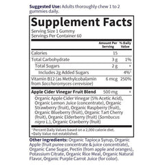 Organics Apple Cider Vinegar Original 60 Gummies