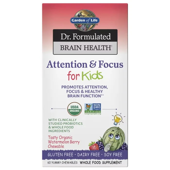 Dr. Formulated Attention & Focus For Kids Watermelon Berry 60 Chewables