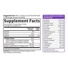 Wild Caught & Grass Fed Collagen Hyaluronic Acid - 9.52 oz Powder