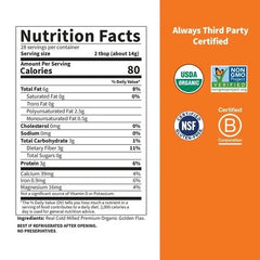Raw Organics Golden Milled Flaxseed