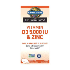 Dr. Formulated Vitamin D3 5,000 IU + Zinc - 30ct Tablets
