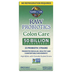 Raw Probiotics Colon Care Shelf-Stable 30 Capsules