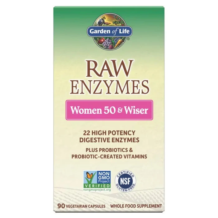 RAW Enzymes Women 50 & Wiser Digestive Health 90 Capsules