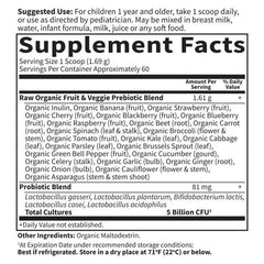 Organic Raw Probiotics Kids Cooler Powder