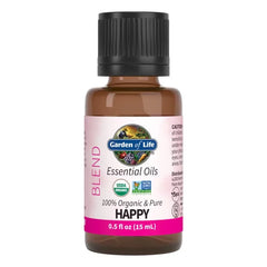 Essential Oils 100% Organic & Pure Happy Blend 0.5 fl oz (15 ml) Liquid