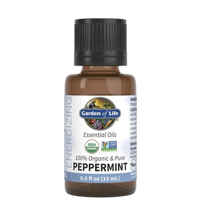 Essential Oils 100% Organic & Pure Peppermint 0.5 fl oz (15 ml) Liquid